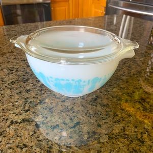 Vintage PyrexAmish Butter Print Bowl Glass lid RARE! 1.5 pint #441